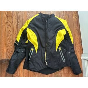 Joe Rocket Womens S Yellow/Black Motorcycle Jacket Zip out Liner Pads.